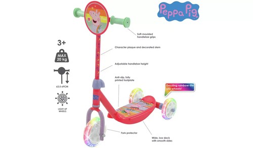 Peppa pig tri lite scooter - pig, tri-lite